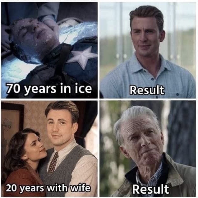 70 years in ice 70 years in wife - 70 years in ice Result 20 years with wife Result