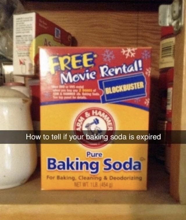 baking soda expire - Free Movie Rental! Blockbuster How to tell if your baking soda is expired Pure Baking Soda For Baking Cleaning & Deodorizing Net WT18 154
