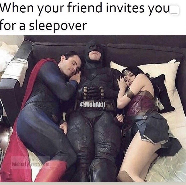 batman and wonder woman cosplay - When your friend invites you for a sleepover Mohsily resham