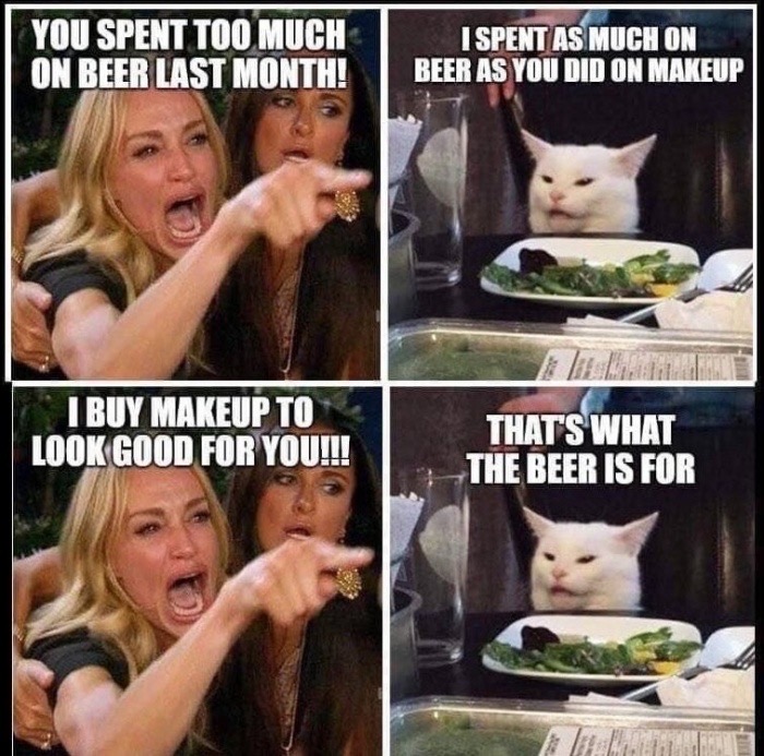 smudge the cat christmas - You Spent Too Much On Beer Last Month! I Spent As Much On Beer As You Did On Makeup I Buy Makeup To Look Good For You!!! That'S What The Beer Is For