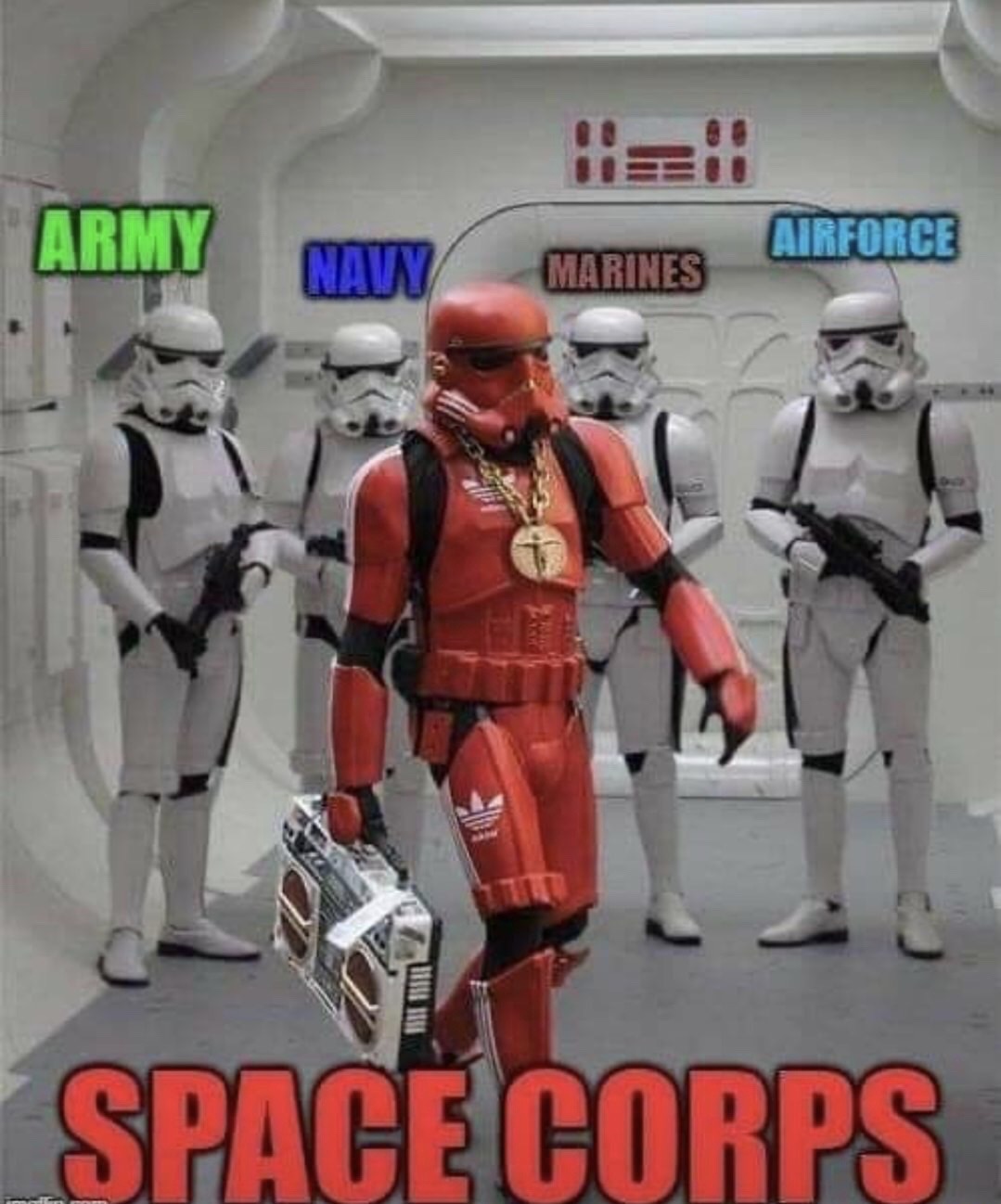 cool storm trooper - Army Airforce Nav Marines Space Corps