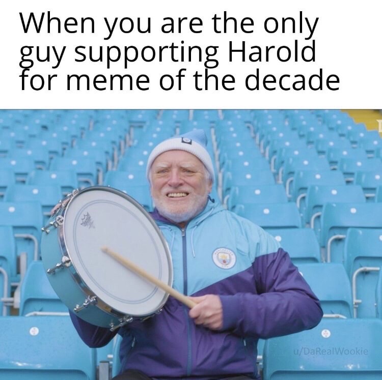 hide the pain harold drum - When you are the only guy supporting Harold for meme of the decade uDaRealWookie