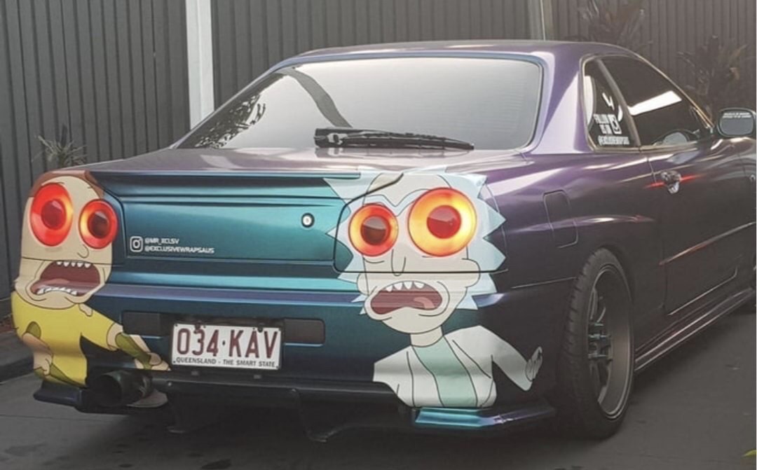 rick and morty car paint - 10EUSMIRATES Ooksv 034Kav .Oueensland. The Smart State