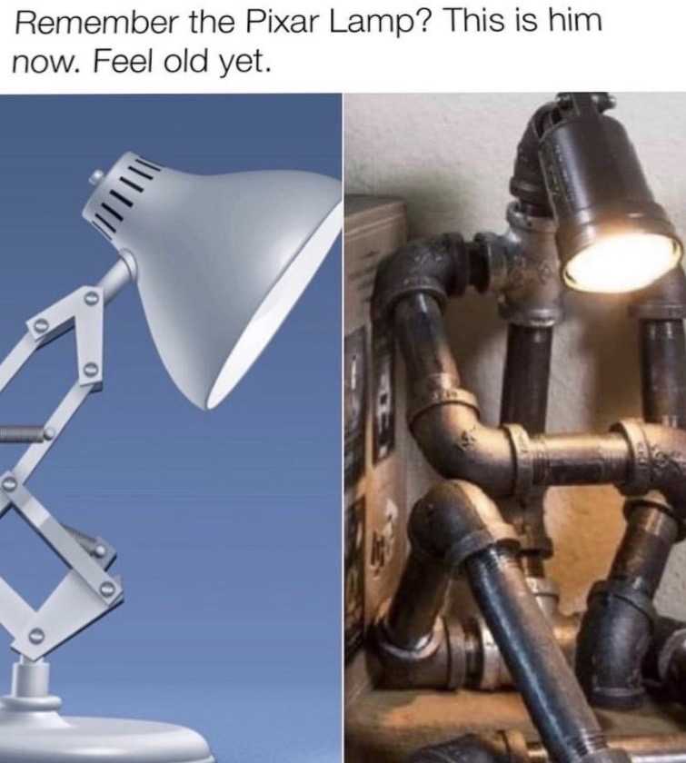 sitting robot lamp - Remember the Pixar Lamp? This is him now. Feel old yet.