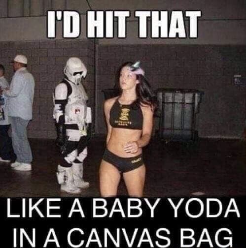 funny stormtrooper - I'D Hit That A Baby Yoda In A Canvas Bag