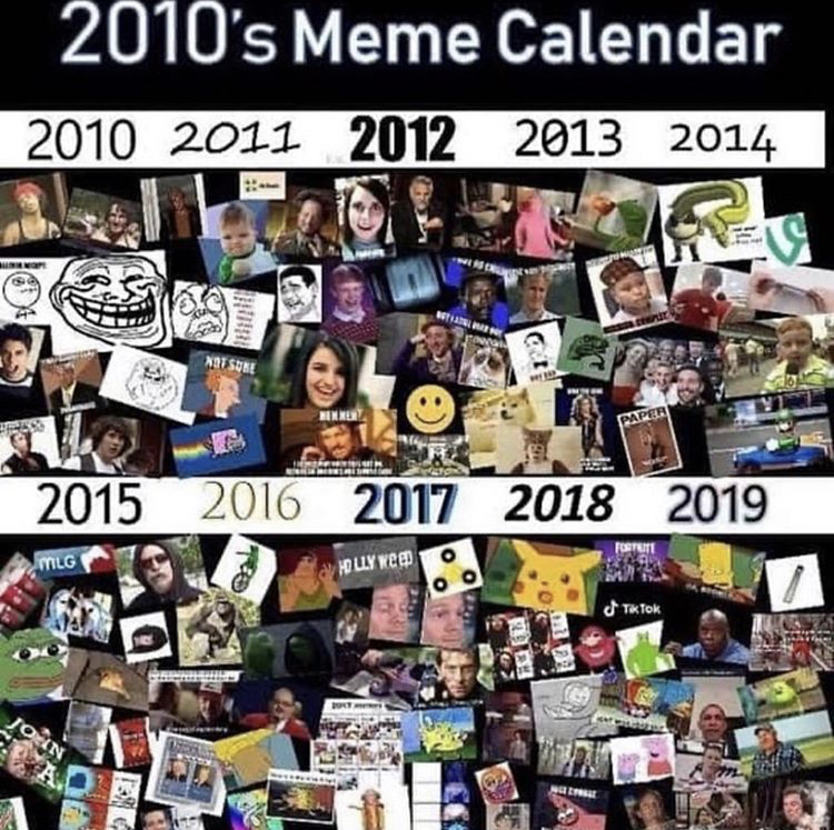 2010 meme calendar - 2010's Meme Calendar 2010 2011 2012 2013 2014 2015 2016 2017 2018 2019 Ml Lyco