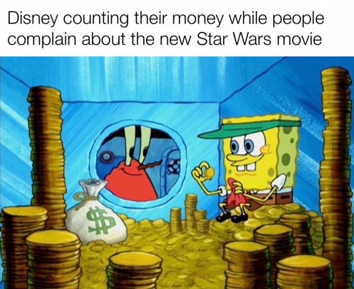 mr krabs money safe - Disney counting their money while people complain about the new Star Wars movie