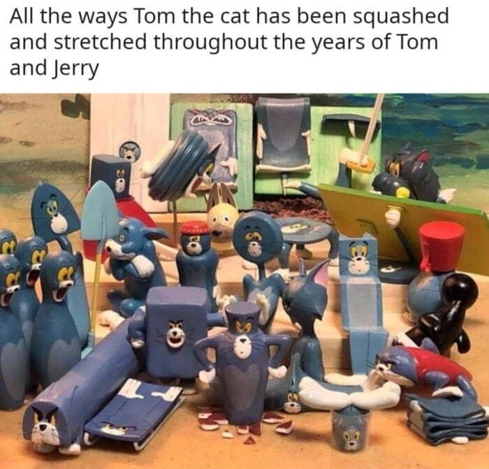 50 shapes of tom - All the ways Tom the cat has been squashed and stretched throughout the years of Tom and Jerry