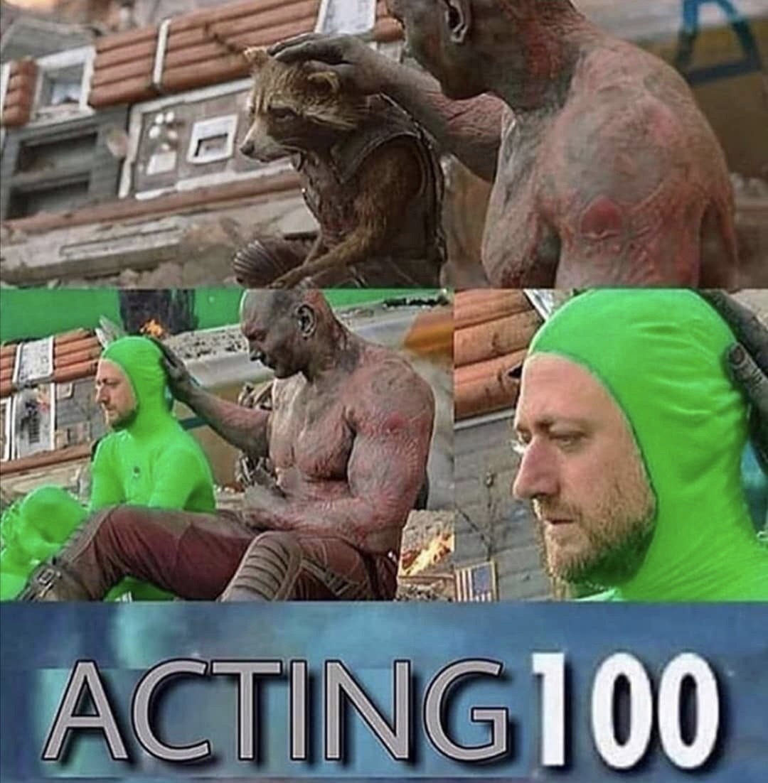rocket raccoon green screen - Acting 100