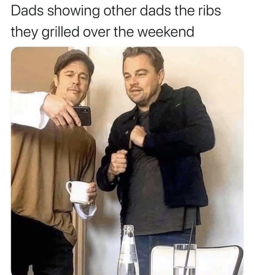 leonardo di caprio italy - Dads showing other dads the ribs they grilled over the weekend