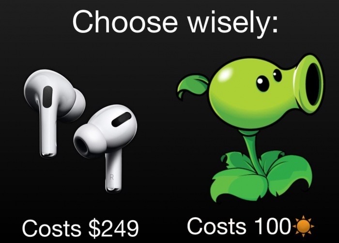 airpods pro - Choose wisely pen Costs $249 Costs 100