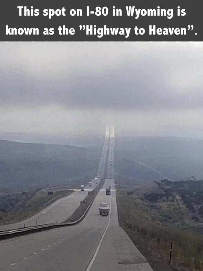 weird things in the sky 2019 - This spot on 180 in Wyoming is known as the "Highway to Heaven.