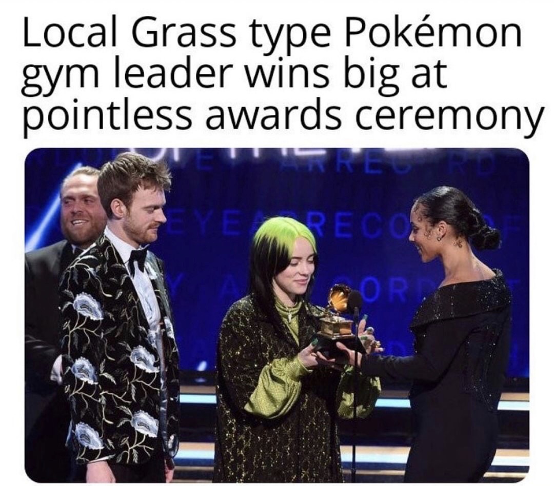 Internet meme - Local Grass type Pokmon gym leader wins big at pointless awards ceremony Re Or