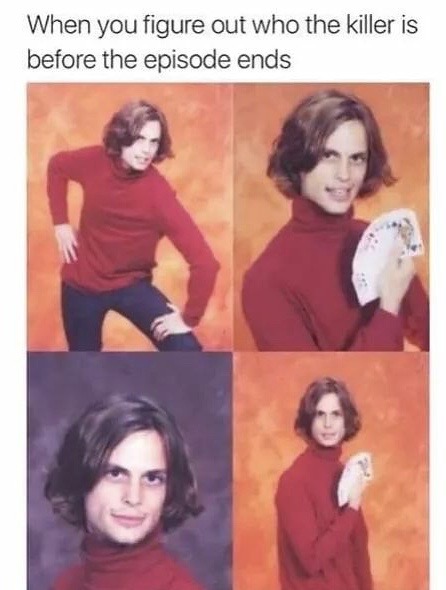matthew gray gubler meme - When you figure out who the killer is before the episode ends