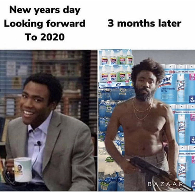 coronavirus memes - New years day Looking forward To 2020 3 months later 2010 Bazaar