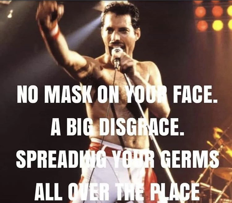 muscle - No Mask On Your Face. A Big Disgrace. Spreadwig Var Germs All Over The Place