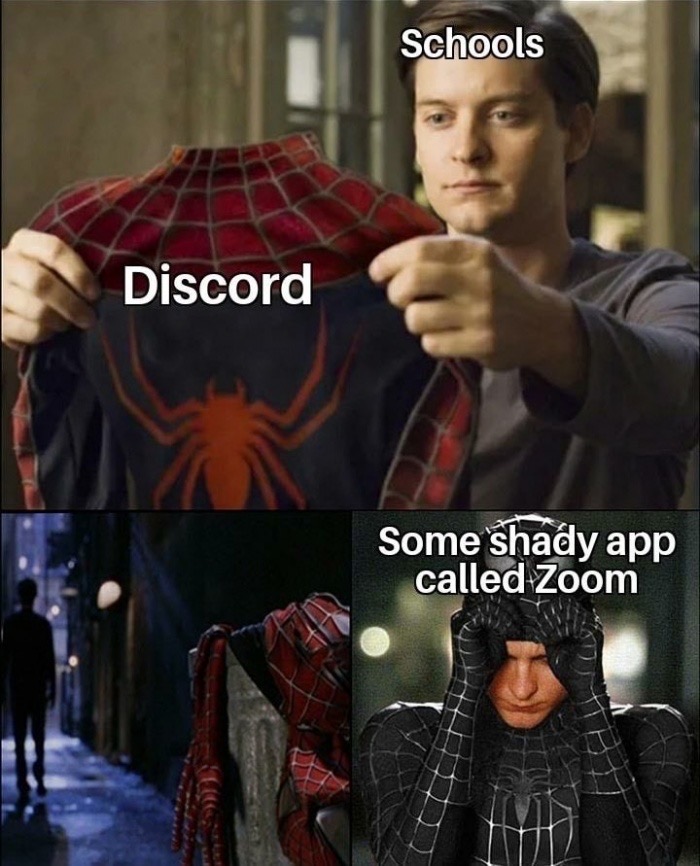 spiderman 4 - Schools Discord Some shady app called Zoom