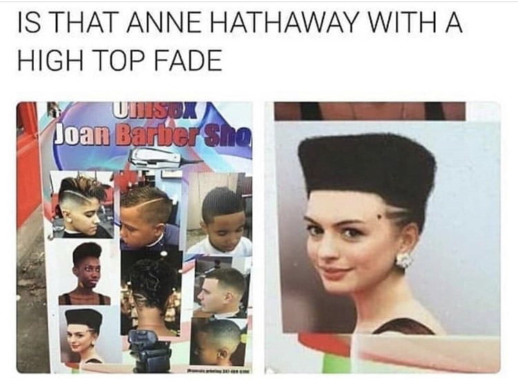 anne hathaway high top fade - Is That Anne Hathaway With A High Top Fade Uusjox Joan Barber Sho