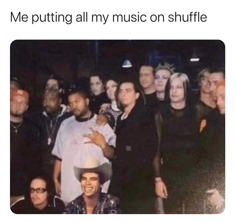 put my music on shuffle meme - Me putting all my music on shuffle