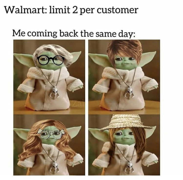 plush - Walmart limit 2 per customer Me coming back the same day Za