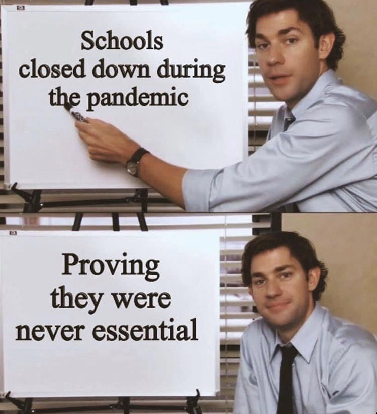 ryan seacrest barbara walters meme - Schools closed down during the pandemic Proving they were never essential