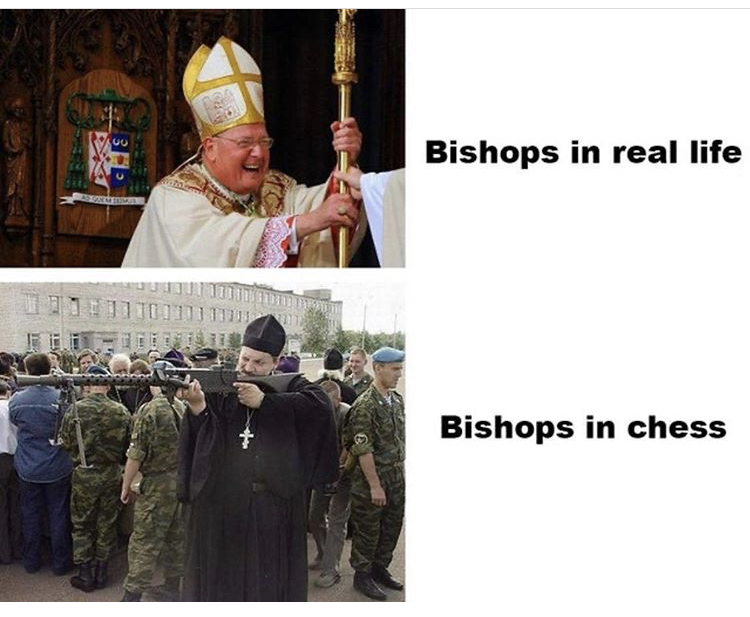 russian meme - u Bishops in real life I. Bishops in chess