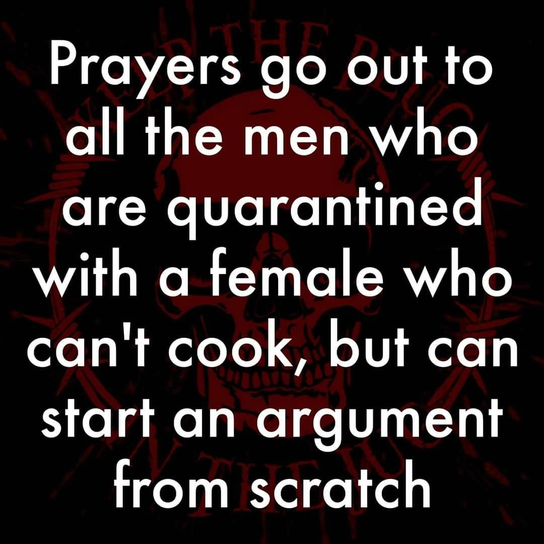 stephen hawking quotes - Prayers go out to all the men who are quarantined with a female who can't cook, but can start an argument from scratch