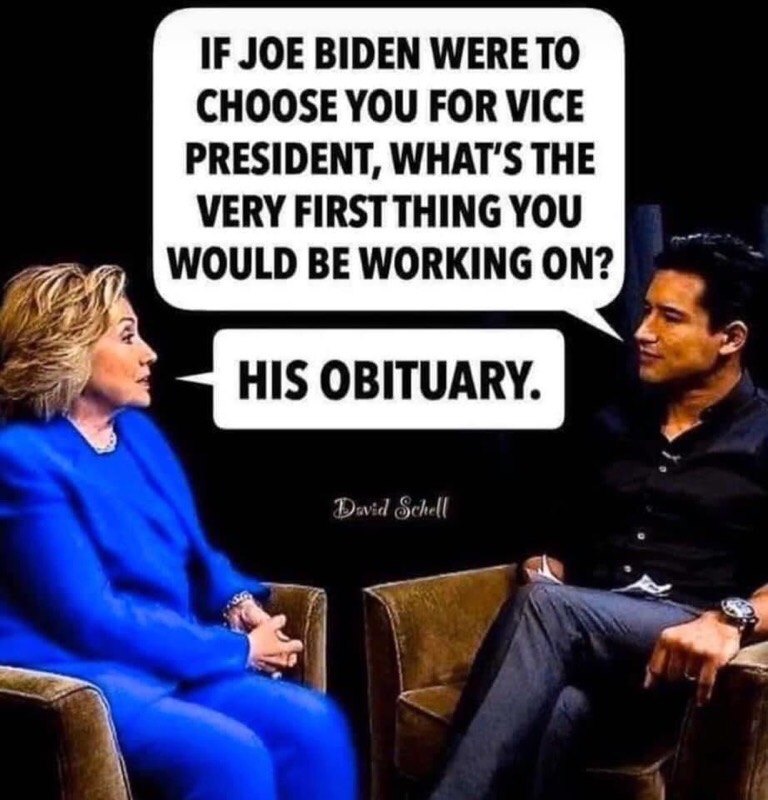 conversation - If Joe Biden Were To Choose You For Vice President, What'S The Very First Thing You Would Be Working On? His Obituary. David Schell