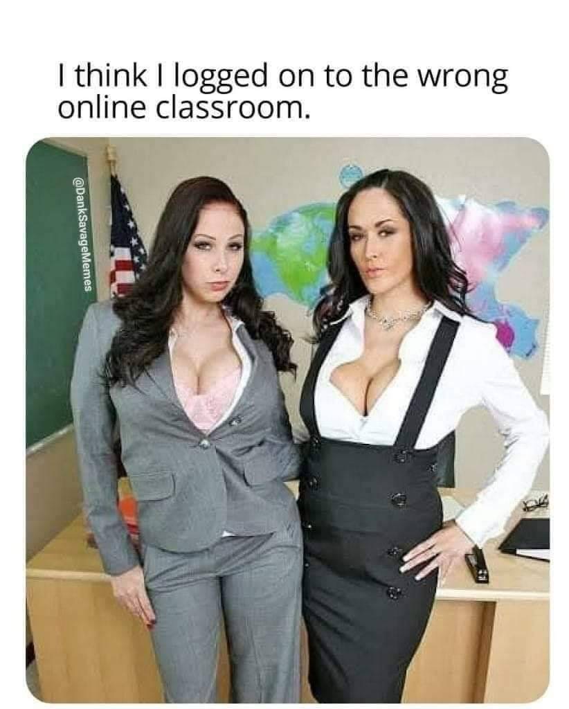 wrong online classroom meme - I think I logged on to the wrong online classroom.