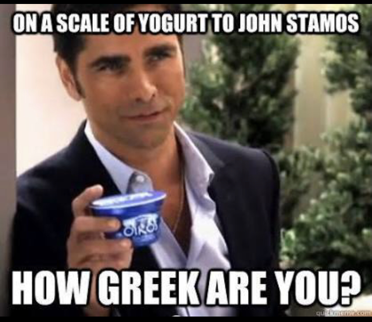 john stamos greek meme - On A Scale Of Yogurt To John Stamos Oro How Greek Are You?