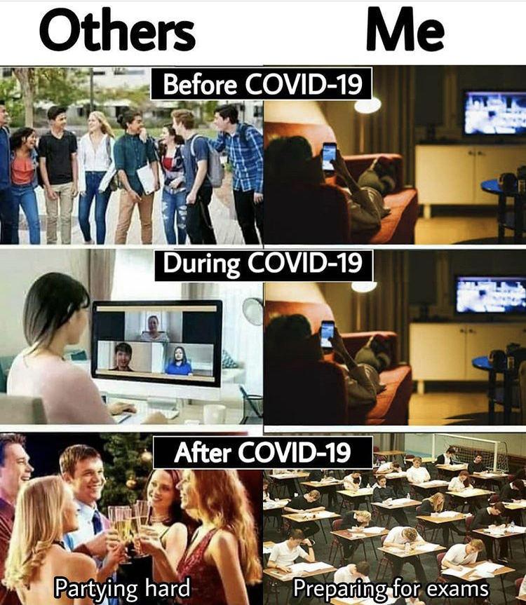 computer science engineering memes - Others Me Before Covid19 During Covid19 After Covid19 Partying hard Preparing for exams