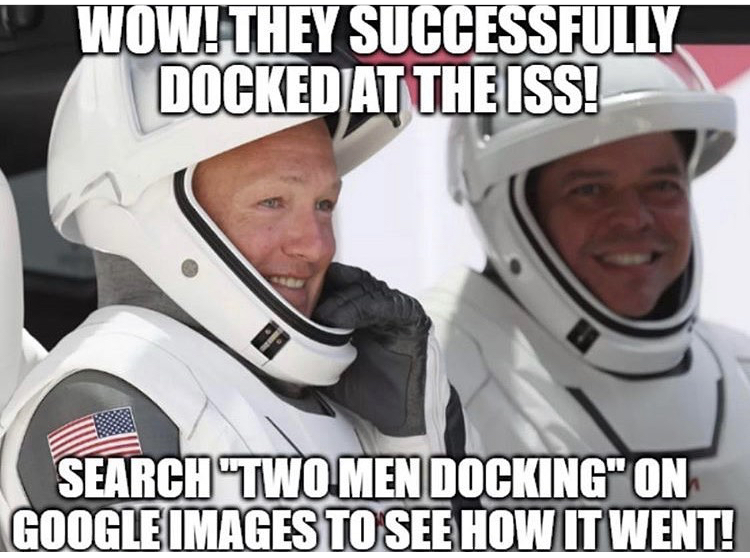 helmet - Wow! They Successfully Docked At The Iss! Search"Two Men Docking" On Google Images To See How It Went!