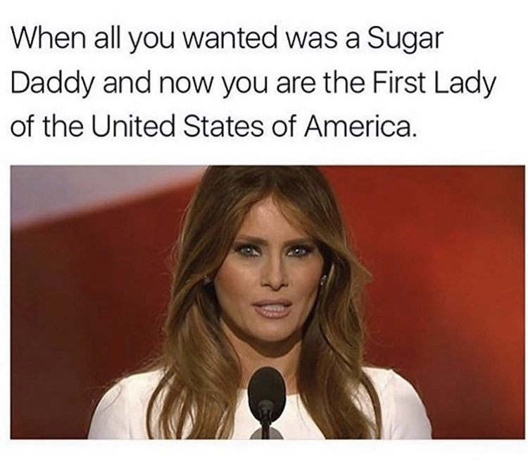 sugar daddy meme - When all you wanted was a Sugar Daddy and now you are the First Lady of the United States of America.