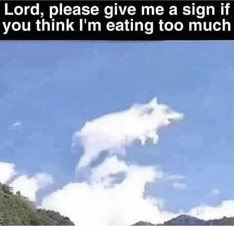LORD PLEASE - Lord, please give me a sign if you think I'm eating too much