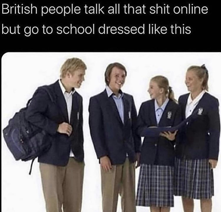 boring school uniforms - British people talk all that shit online but go to school dressed this