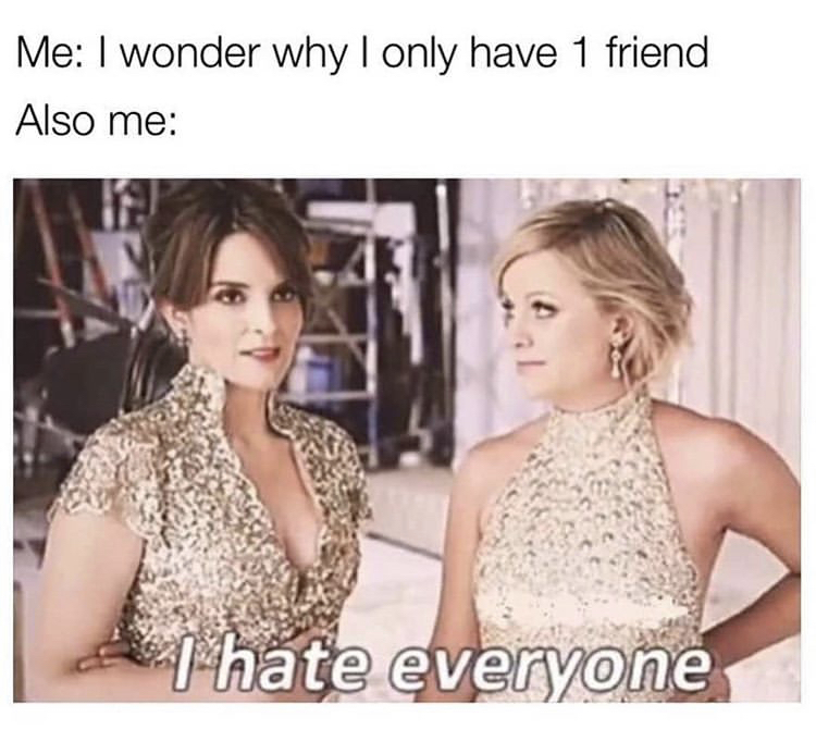 only have 1 best friend meme - Me I wonder why I only have 1 friend Also me I hate everyone