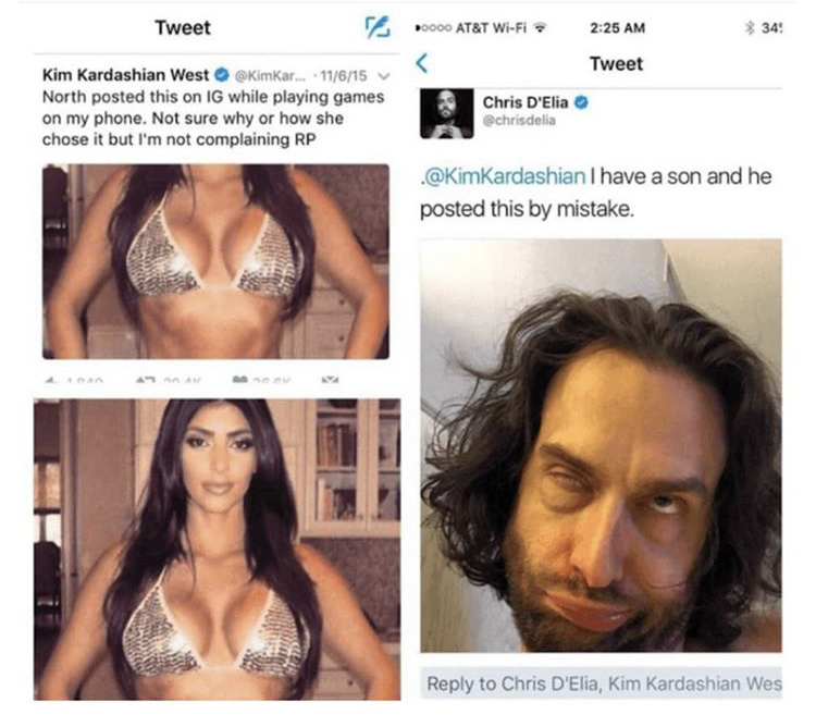 chris d elia kim kardashian - Tweet 34 Tweet Kim Kardashian West KimKar... 11615 North posted this on Ig while playing games on my phone. Not sure why or how she chose it but I'm not complaining Rp 10000 At&T WiFi