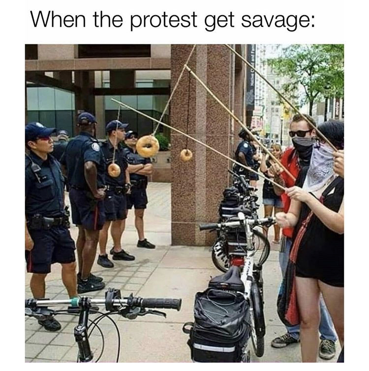 white people protesting meme - When the protest get savage