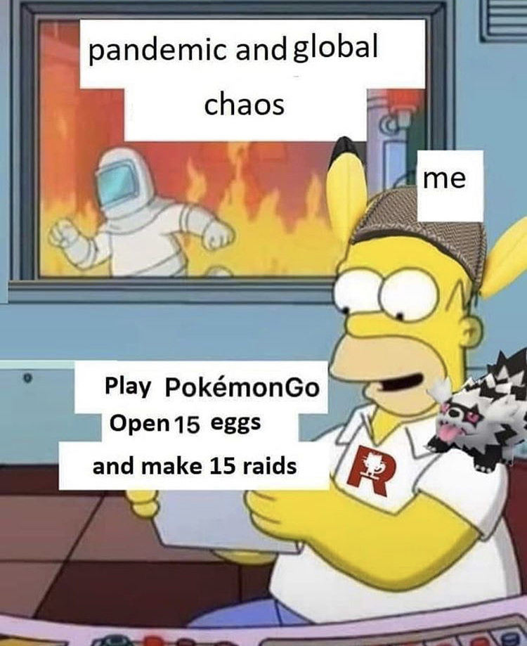 pandemic and global chaos me Play Pokmon Go Open 15 eggs and make 15 raids