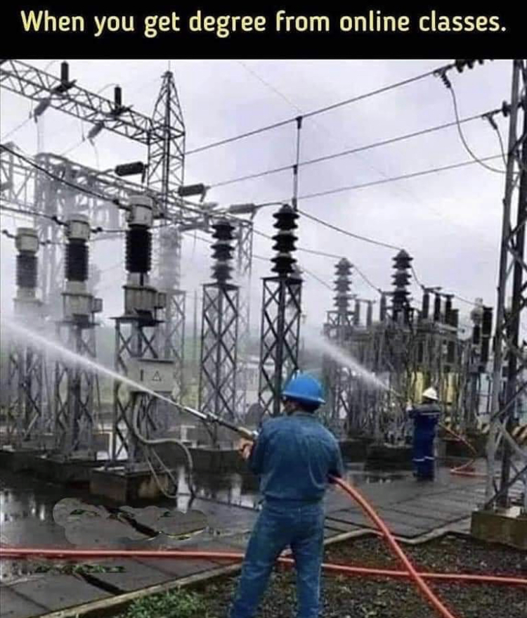 electricity - When you get degree from online classes.