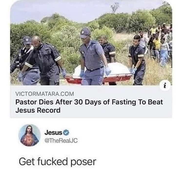 pastor dies after 30 days of fasting - Victormatara.Com Pastor Dies After 30 Days of Fasting To Beat Jesus Record Jesus Get fucked poser