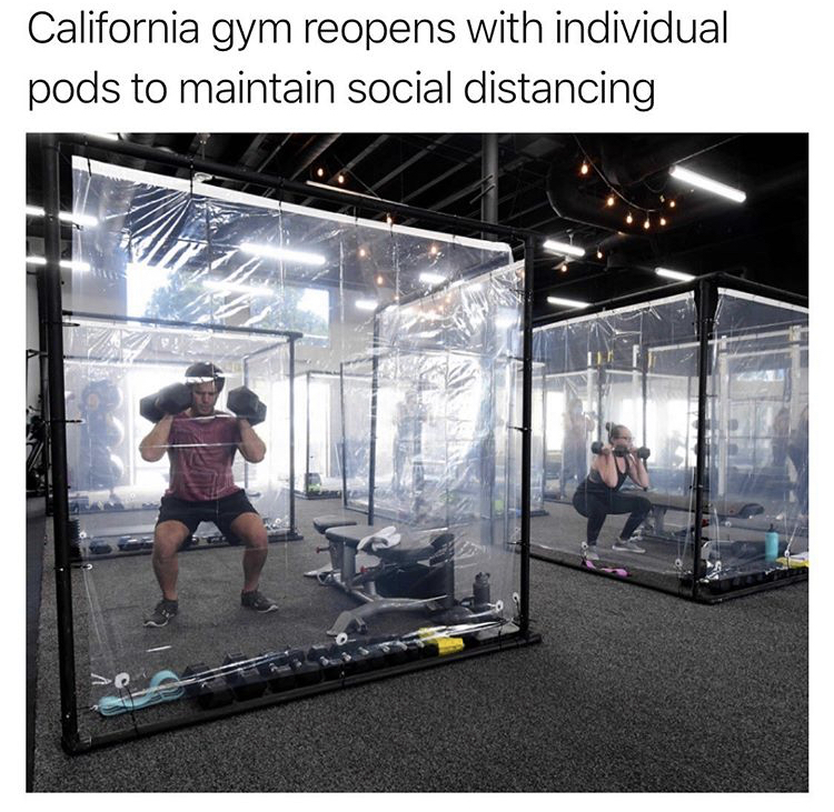 Gym - California gym reopens with individual pods to maintain social distancing