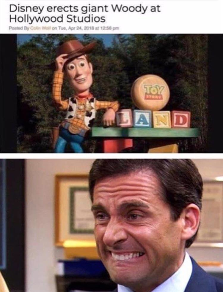 meme face the office - Disney erects giant Woody at Hollywood Studios Posted By Cores Wat on Tue. at 1258 pm Toy And