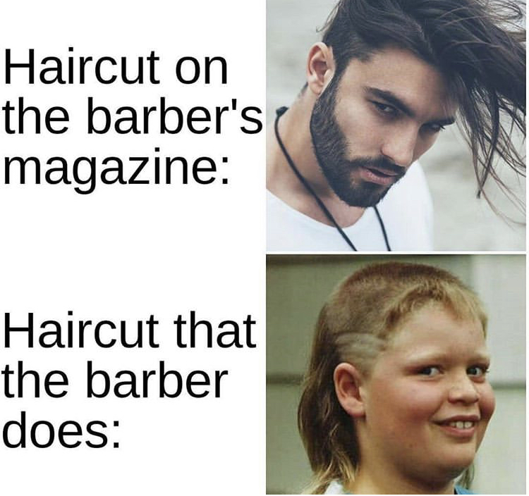 mullet haircut - Haircut on the barber's magazine Haircut that the barber does