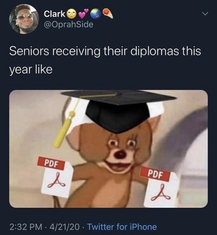 class of 2020 memes - Clark Seniors receiving their diplomas this year Pdf Pdf & & . 42120 Twitter for iPhone