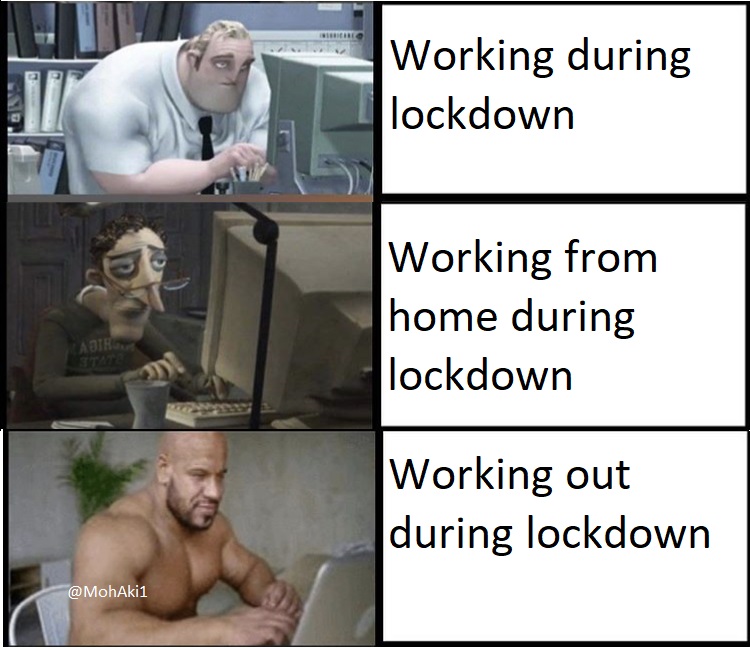mr incredible office - Working during lockdown Working from home during llockdown Adtrg Working out during lockdown