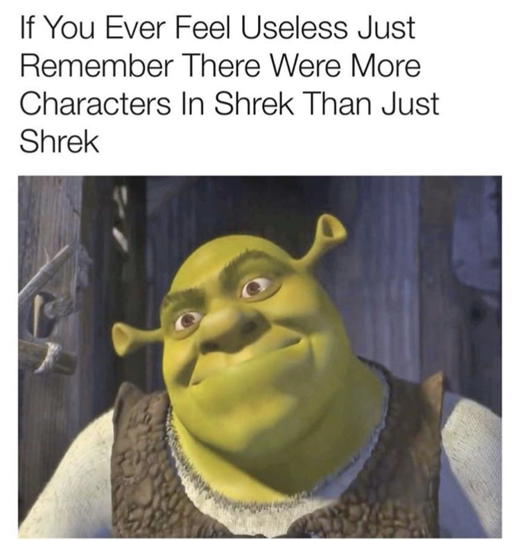 If You Ever Feel Useless Just Remember There Were More Characters In Shrek Than Just Shrek