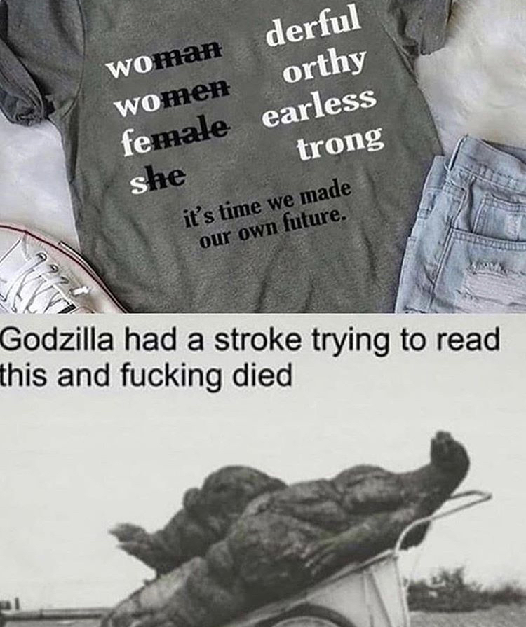 godzilla had a stroke - Woman derful Women orthy female earless trong it's time we made our own future. she Godzilla had a stroke trying to read this and fucking died