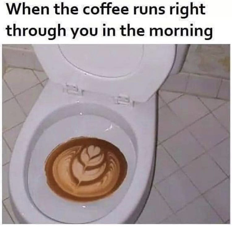 coffee goes right through you - When the coffee runs right through you in the morning