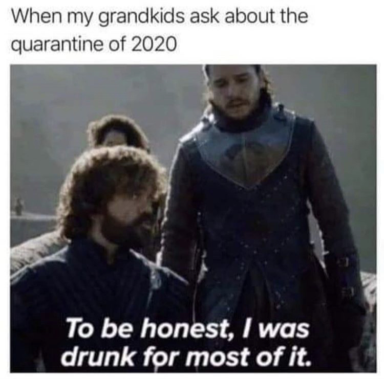 game of thrones covid meme - When my grandkids ask about the quarantine of 2020 To be honest, I was drunk for most of it.